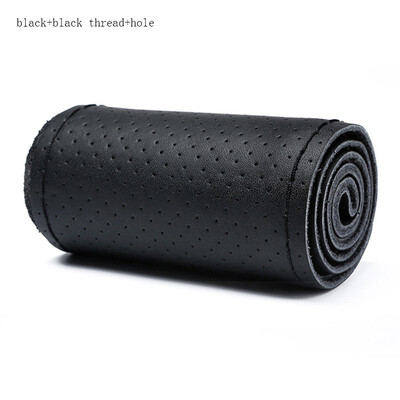 

car interior protection accessories Hand sewing Car Steering Wheel Cover Top Layer Leather with hole Cowhide Braid Needles Thread