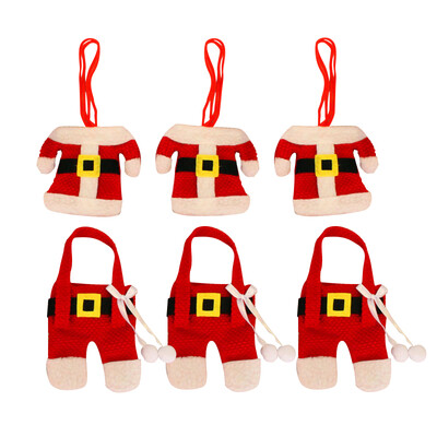 

UpperX 6 pcs Santa Claus Tableware Silverware Suit Xmas Decor Cutlery Pockets Holder