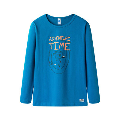 

Three guns dits neutral turquoise blue skin moisturizing cotton children children round neck long sleeve shirt 2C019A0 turquoise blue 120