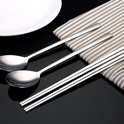 

【Jingdong Supermarket】 Sunshine Feige Korean Tableware Set 304 Stainless Steel Chopsticks Spoon Four-piece Gift Box 1482