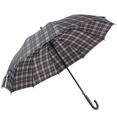 

Jingdong Supermarket] Paradise umbrella increased reinforcement lattice self-open straight business business clear umbrella black grid 170E