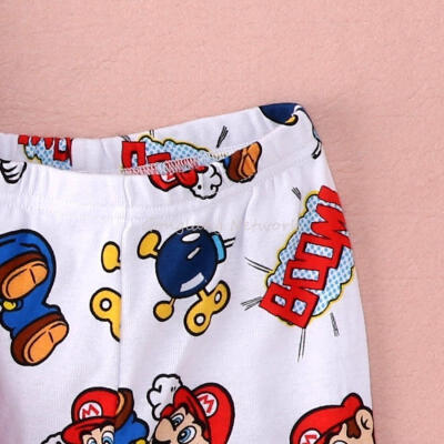 

Cartoon Kids Toddler Boys Super Mario Cotton Sleepwear Nightwear Pajamas Set