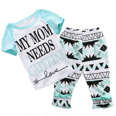 

2pcs Baby Girls Casual T-shirt TopsPants Outfits Summer Clothes Set age 1-6Y