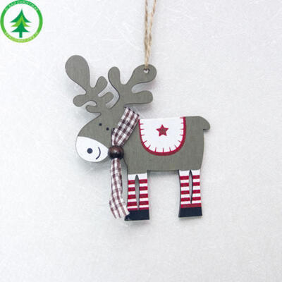 

6 Styles Christmas Decorations Wooden Ornaments Xmas Tree Hanging Pendant Decor