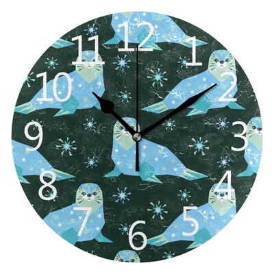 

Wall Clock Arabic Numerals Design Pattern With Seal Round