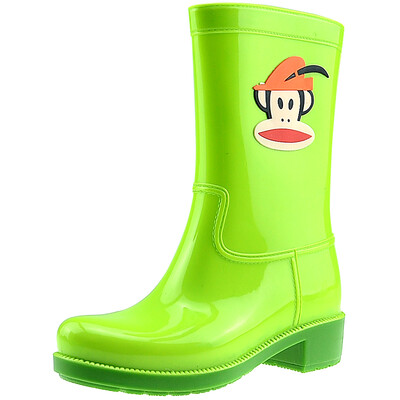 

PaulFrank mouth monkey rain boots fashion boots in the tube color water shoes PF1011 green 36 yards