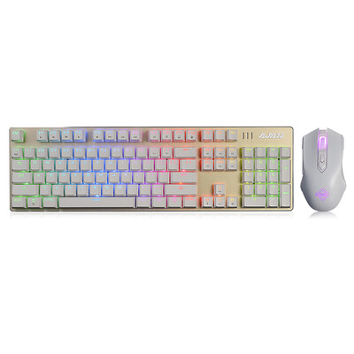 

Blackjack AJAZZ Watcher full color RGB game machine keyboard&mouse suit white black shaft usb wired backlight game keyboard mouse set mechanical keyboard black