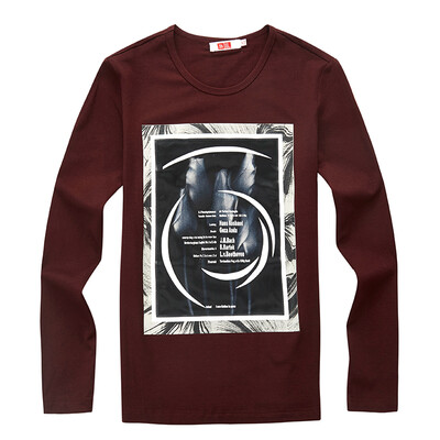 

Paul Fadi BAOLUOFADI sweater men's long-sleeved t-shirt round neck fashion Slim long T-bottomed shirt 146303704 red