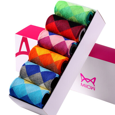 

Jingdong supermarket cat people MiiOW 6 pairs womens stockings male summer cotton hit color gradient Ling Ge style sports