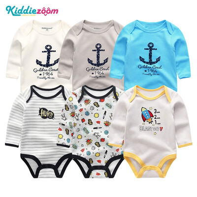 

6PCS Long Sleeve Babywear Bodysuits Baby Girls Clothes Rompers One-Pieces Baby Boys Clothes Newborn Girls Clothing Sets Cotton