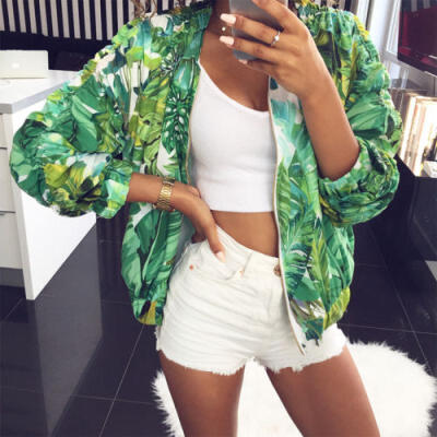 

US Womens Fashion Floral Slim Blazer Suit Ladies Casual Short Outerwear Jackets