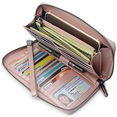 

2019 new leather multi-functional lady clutch bag mobile phone card bag wallet