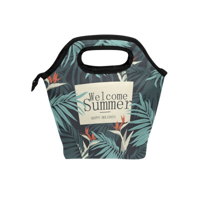 

Lunch Bag Tote Bag Summer Green Leaves Travel Picnic Organizer Lunch Holder Handbags Lunch Bag Box