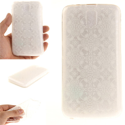 

Half white flowers Pattern Soft Thin TPU Rubber Silicone Gel Case Cover for Lenovo A328