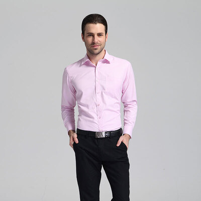 

PAUL JONES shirt men business casual men dress genuine color long-sleeved shirt machine washing free hot 5562 blue twill 39
