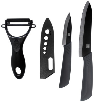 

XYJ 3" Paring 6" Chef Ceramic Knife+ Peeler 3pcs Kitchen Knives Sharp Cooking Knives Best Gifts