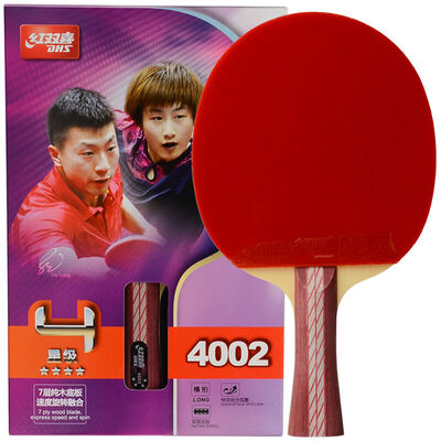 

Red double happiness table tennis rackets four-star double-sided anti-plastic cross-shot long-handled A4002 single-loaded new&old packaging random hair R4002