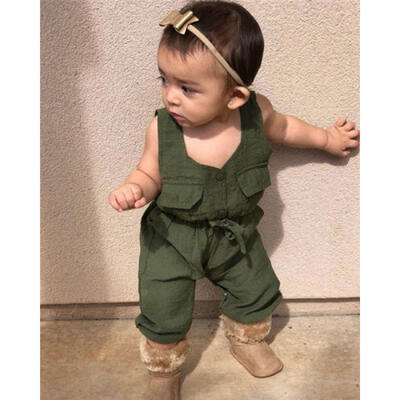 

Toddler Kids Baby Girls Summer Sleeveless Romper Jumpsuit Pants Clothes Outfits
