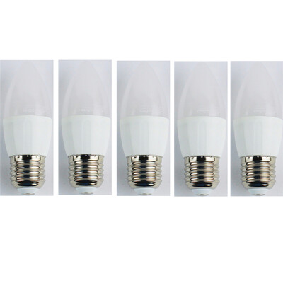 

5PCS 4W E27 Led Pull Tail Light Bulb CL37 6 Leds SMD 3528 Cold White 320lm 6400K AC 110-240V