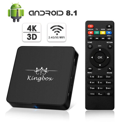 

Kingbox Android 81 TV Box Model X 2GB RAM 16GB ROM Quad-Core Support Dual-Band WiFi 24G5G4K3DH265