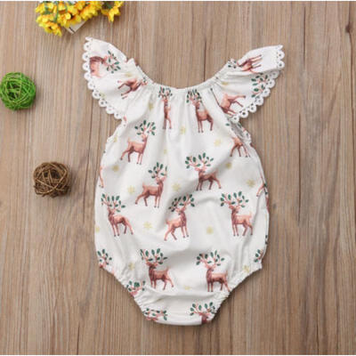 

Canis Newborn Baby Girls Christmas Deer Animal Romper Bodysuit Outfits Clothes