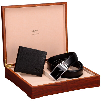 

Seven wolves men&39s belt wooden gift box automatic buckle leather men&39s leather first layer of leather short paragraph wallet combination exquisite gift set L917