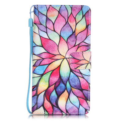 

Colorful Flowers Design PU Leather Flip Cover Wallet Card Holder Case for HUAWEI P9LITE