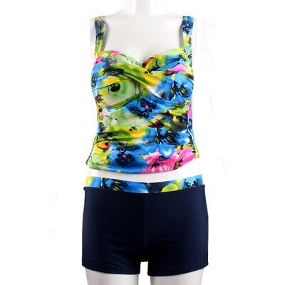 

Odd sea QIHAI 84223-8 ladies swimsuit cover was thin split 2 sets of swimwear M number dark blue