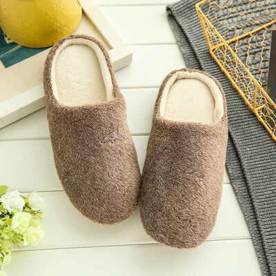 

Solid suede fabric soft soles cotton houseshoes