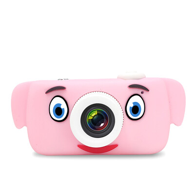 

Small fart PIUS childrens digital camera photo baby mini SLR HD childrens camera childrens smart camera cartoon holiday birthday gift pink pig cute powder no card