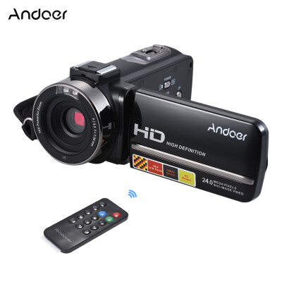 

Andoer HDV-3051STR Portable 24Mega Pixels Digital Video Camera 1080P Full HD with Night-shot Digital Camcorder 30" Rotatable LCD