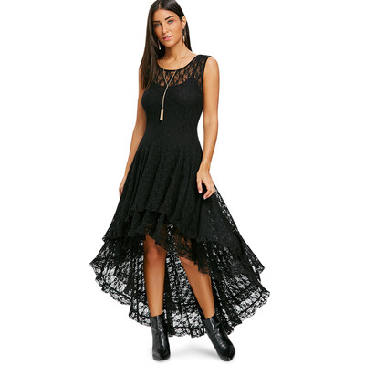 

Sleeveless Lace High Low Dress