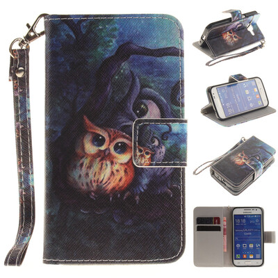 

Oil painting owl Design PU Leather Flip Cover Wallet Card Holder Case for SAMSUNG GALAXY CORE Prime G360