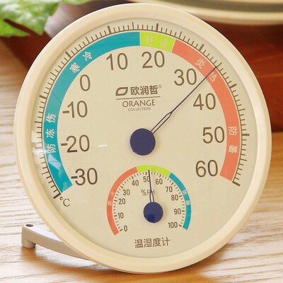 

Ou Runzhe thermometer hygrometer dial indoor indoor indoor desktop dual-use temperature&humidity meter pointer-free battery temperature&humidity meter