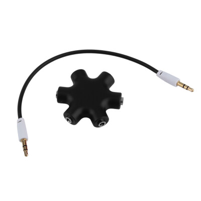 

6 Way 3.5mm Audio Earphone Headphone Headset Splitter & Auxiliary Cable MP3