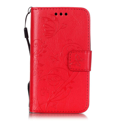 

Red Flower Design PU Leather Flip Cover Wallet Card Holder Case for SAMSUNG S7392