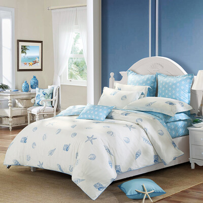 

Mercury Home Textiles Twill Twill Print Bed Четыре листы Морская живая кровать Комплект Постельное белье 1,8 м Кровать