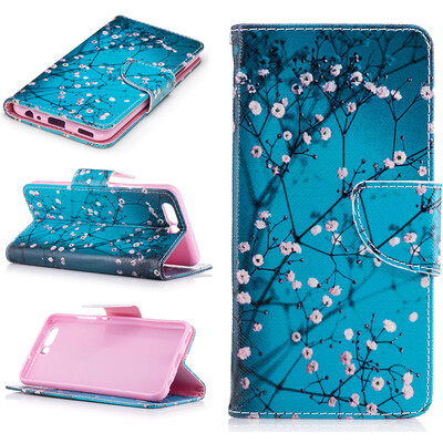 

Plum blossom Design PU Leather Flip Cover Wallet Card Holder Case for HUAWEI P10