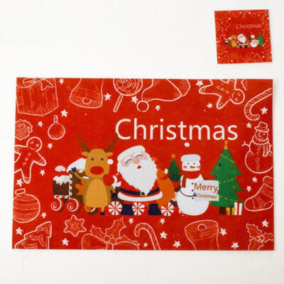 

Christmas Santa Snowman Elk Table Mats Cover Table Party Decor Xmas Ornaments