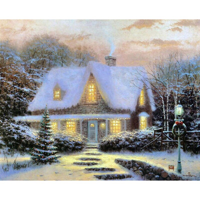 

UpperX Full 5D Diy Diamond Painting Cross Stitch "House" 3D Diamond Embroidery Rhinestone Mosaic Decor Paintings