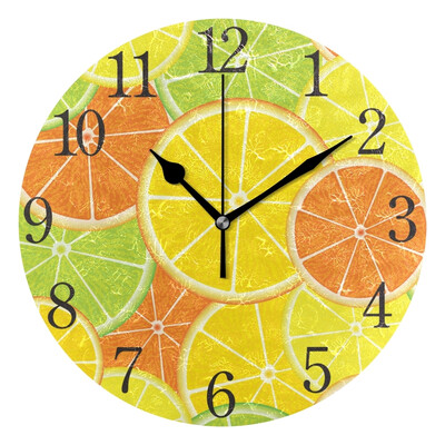

Wall Clock Fresh Juicy Orange Round Wall Clock Arabic Numerals Design