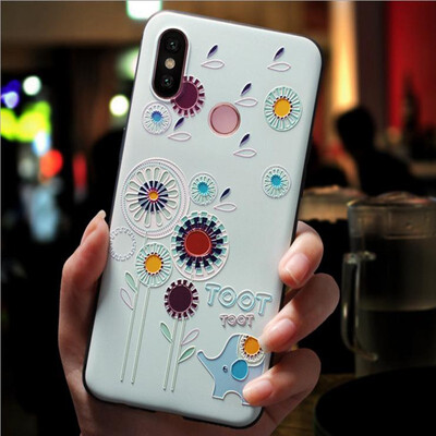 

For Xiaomi 8 Phone cases xiaomi 6 covers Silicone Soft TPU 3D Emboss Patterned Fitted cases