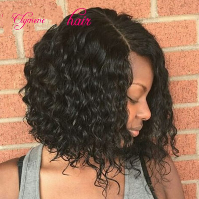 

High Quality Peruvian Short Curly wigs With baby hair side part lace front Virgin human hair wigs