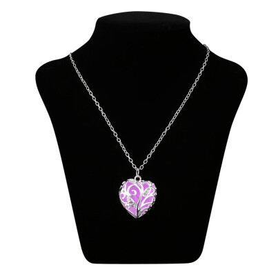

Chic Aqua Blue Love Heart Дерево Жизни Glow в ожерелье Dark Подвеска