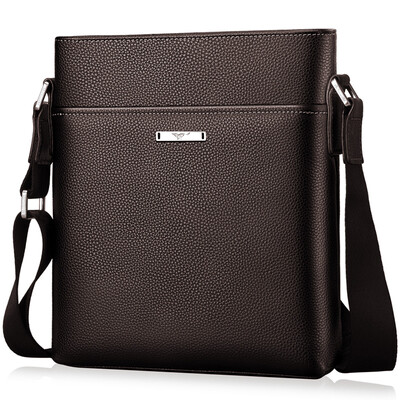 

Seven wolves SEPTWOLVES male bag shoulder Messenger bag men business casual first layer of leather shoulder bag 1A3452102-02 brown