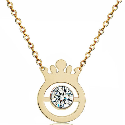 

YISHIZHIAI Crown Simple Pendant Simple Item Diamond Neck Cuff Necklace Fashion Accessories 4498