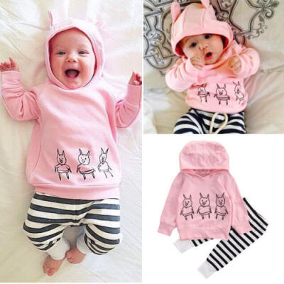 

Kids Baby Clothes Girls Floral Tops Hooded SweatshirtPants 2pcs Outfits Set UK