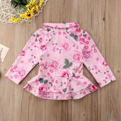 

Toddler Baby Girls Kids Warm Cotton Coat Autumn Floral Jacket Outerwear 1-5Y