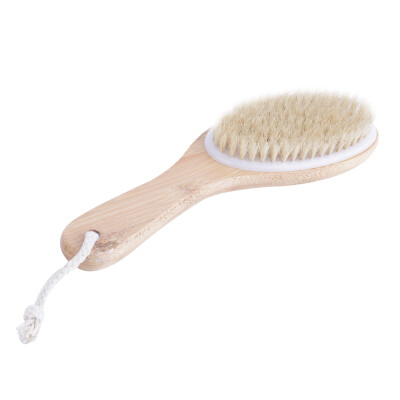 

Wood Boar's Bristle Handheld Wooden Bath Shower Body Brush Scrubber Clean