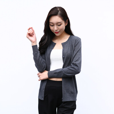 

Antarctic Nanjiren Knitwear Women&39s Fashion Cardigan Slim Long Sleeve Sweater Women&39s Gray  16572